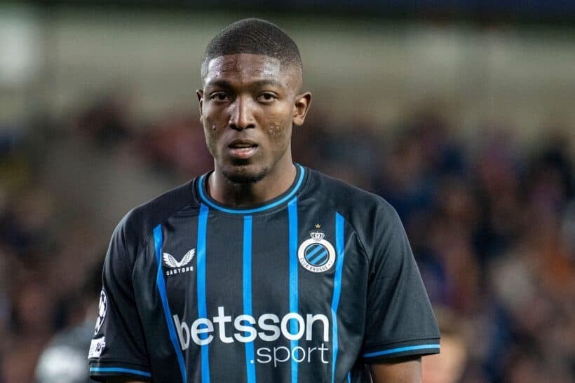 3D3HGJK Bruges, Belgium. 05th Nov, 2025. Joel Ordonez of Club Brugge during the UEFA Champions League 2025/26 League Phase MD4 match between Club Brugge KV and FC Barcelona at Jan Breydelstadion in Bruges, Belgium on November 5, 2025 (Photo by Andrew SURMA/ Credit: Sipa US/Alamy Live News