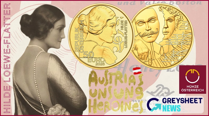 Austria. Latest Gold Proof Coins in Popular Collector Series Features Composer Hilde Loewe-Flatter enlarged image for Austria. Latest Gold Proof Coins in Popular Collector Series Features Composer Hilde Loewe-Flatter