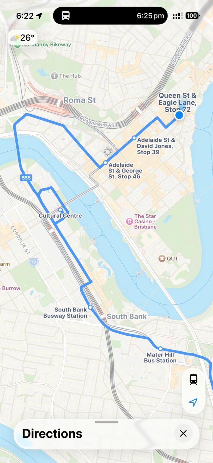 Apple Maps vs Google Maps for bus routes over the Victoria Bridge Apple Maps vs Google Maps for bus routes over the Victoria Bridge