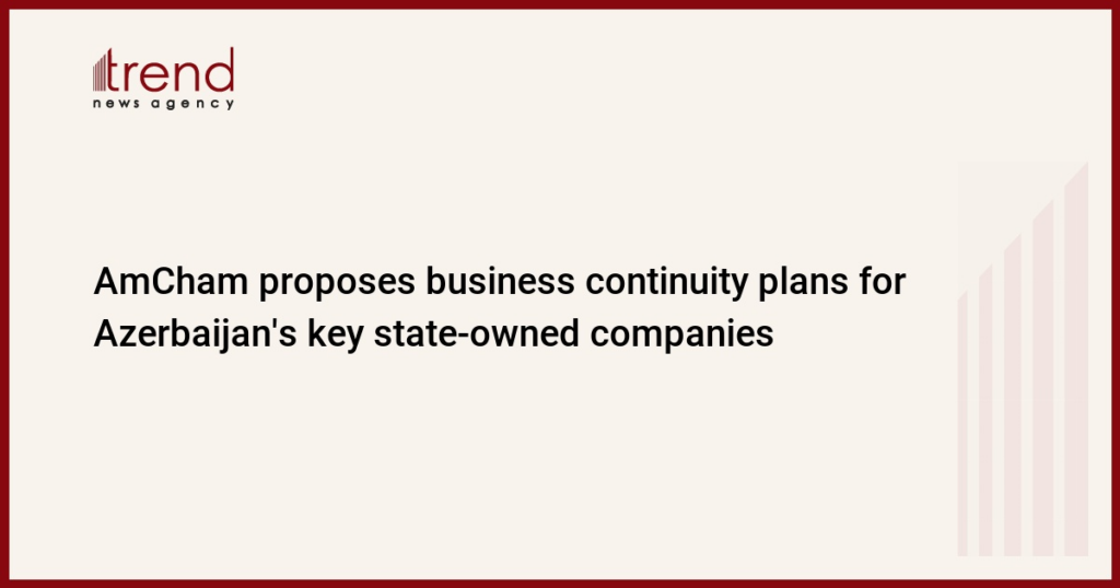 AmCham proposes business continuity plans for Azerbaijan’s key state-owned companies AmCham proposes business continuity plans for Azerbaijan's key state-owned companies