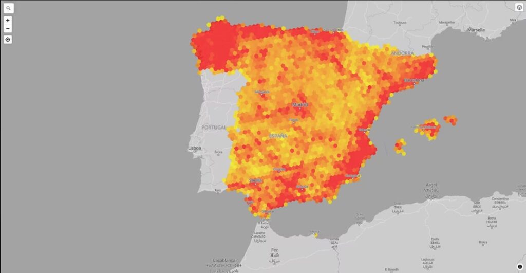 Web map aggregating Spain's publicly funded fiber deployments
