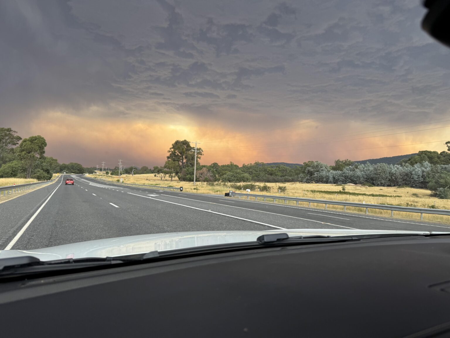 Wife sent me this; driving down Midland Highway near Bonnie Doon.