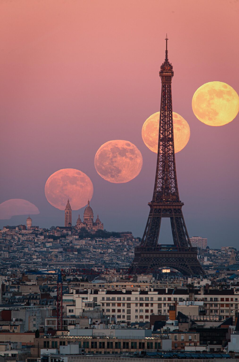 I captured the first full moon of the year as a supermoon over Paris