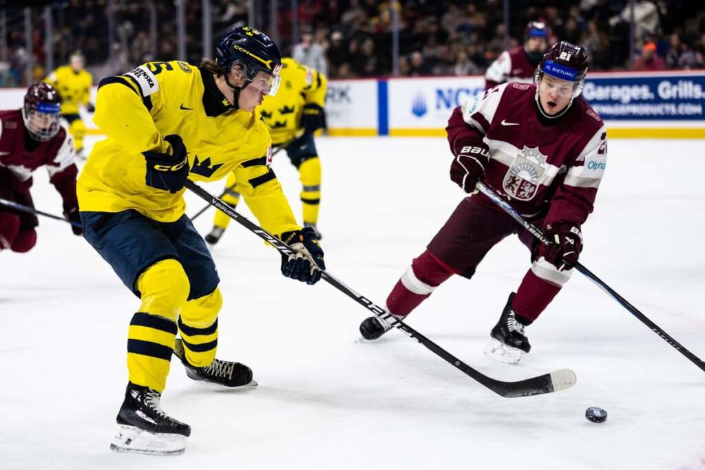 U20 World Hockey: Sweden beat Latvia 6-3 to progress to Semi-finals at 2026 Junior World Championship