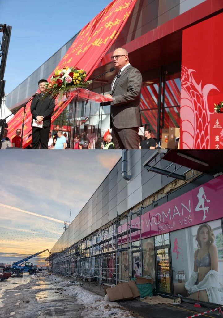 A month before the fall of the canopy in NS Vesić also opened the Chinese shopping center in Belgrade