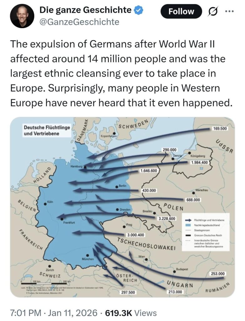 Renowned German author says that the expulsion of Germans after WW2 was the largest ethnic cleansing ever to take place in Europe