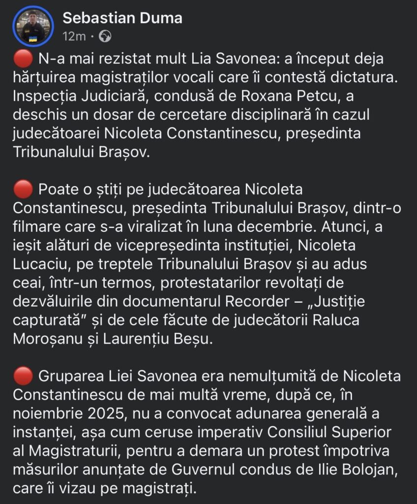 Lia Savonea unleashes hell on independent magistrates.