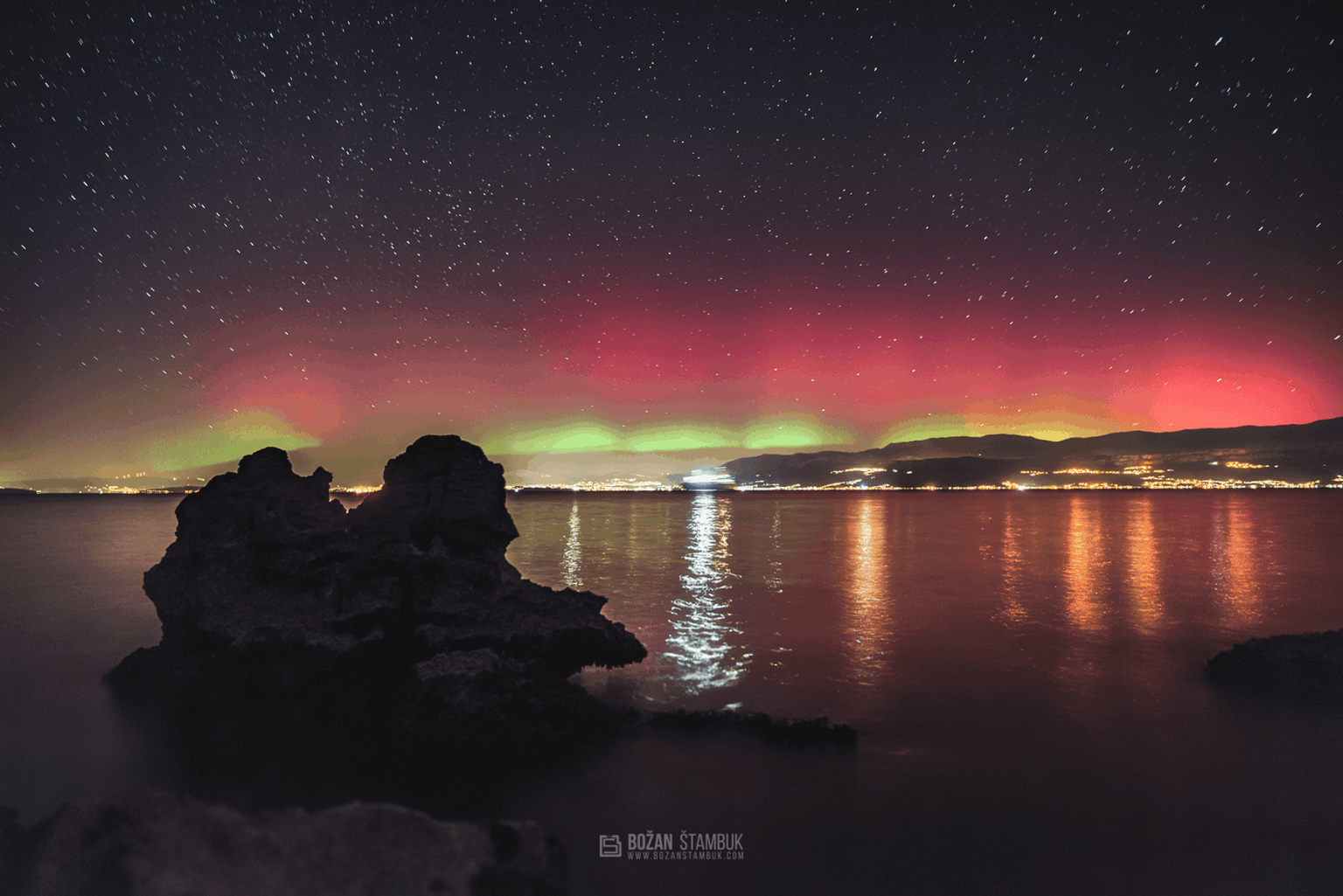 Aurora Borealis over Split and Mosor