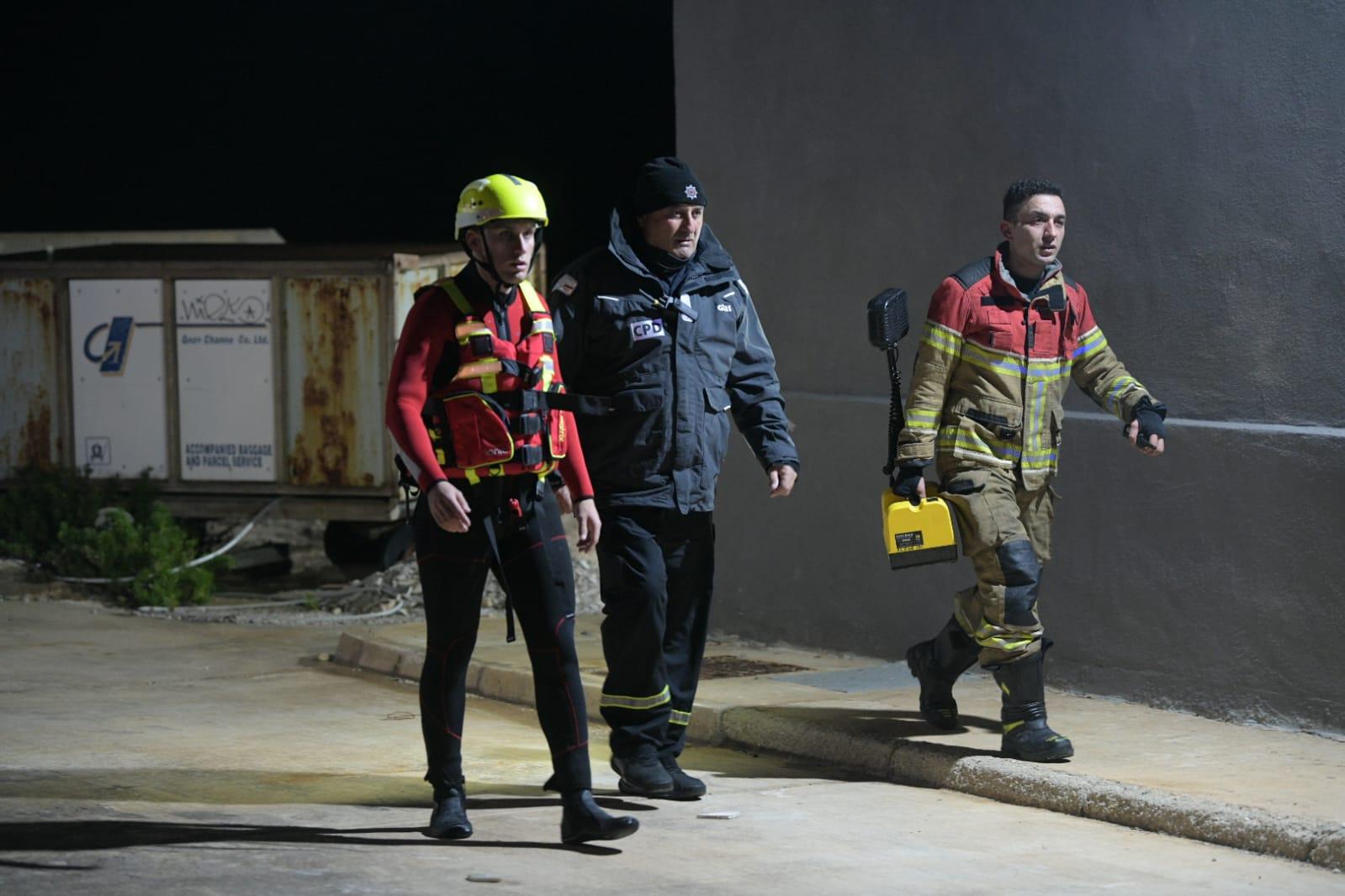 Rescuers at Cirkewwa. Photo: Matthew Mirabelli