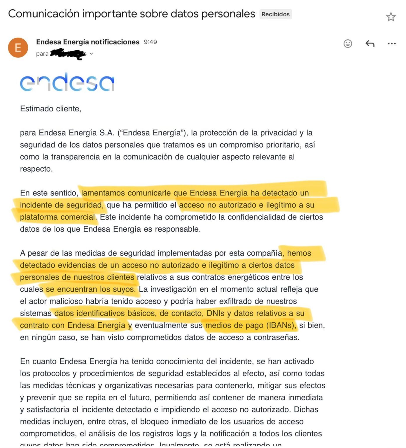 Endesa has been hacked and your personal data has been leaked