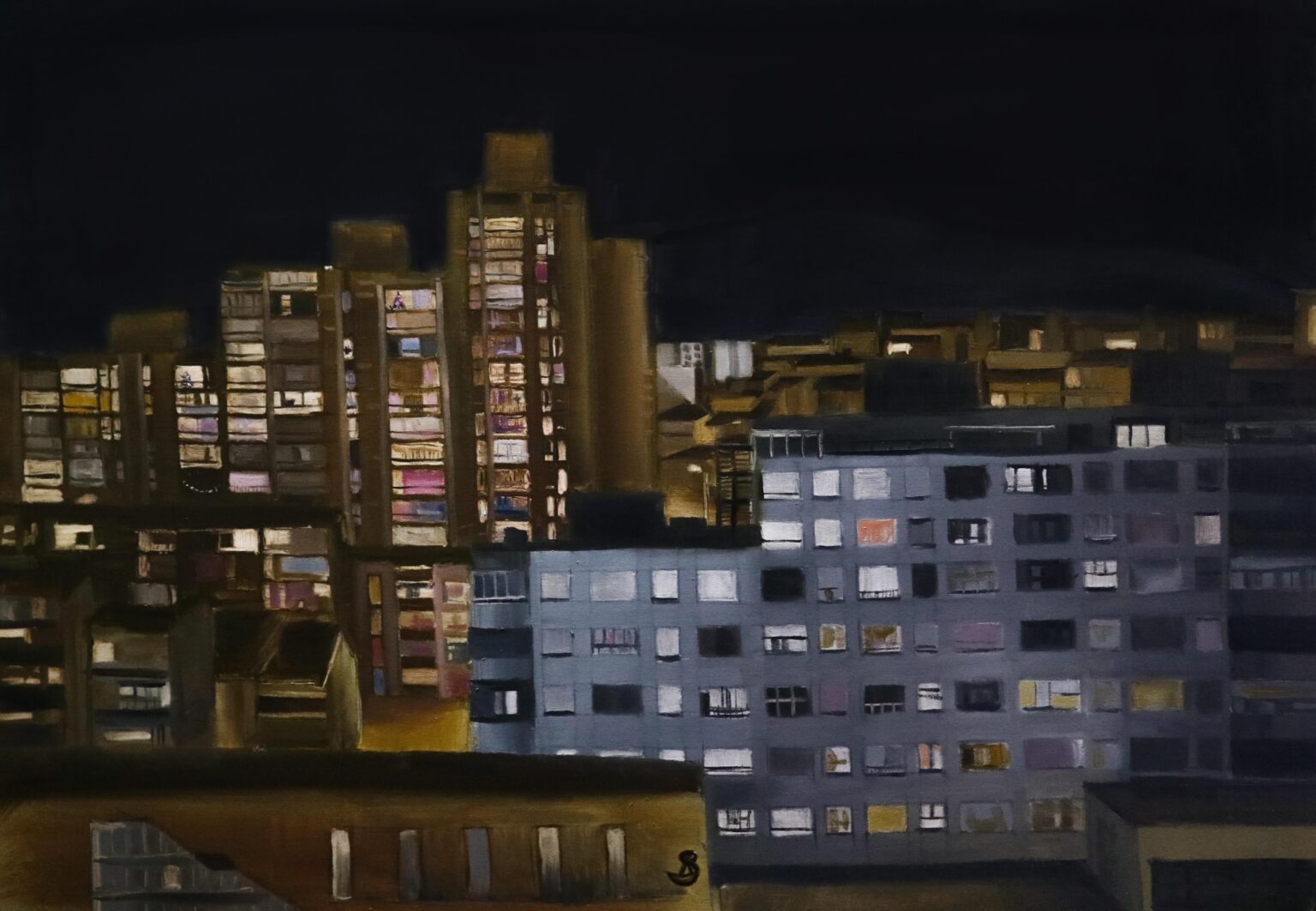 Here is a work through my window in Split. Painted on A1 format canvas with oil and acrylic paints.