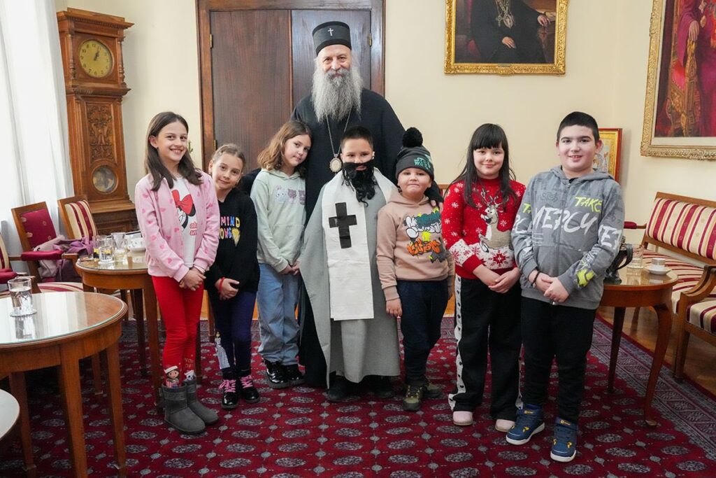 Patriarch of Serbia hosts children from Novi Kozarci at the Patriarchal Residence Patriarch of Serbia hosts children from Novi Kozarci at the Patriarchal Residence