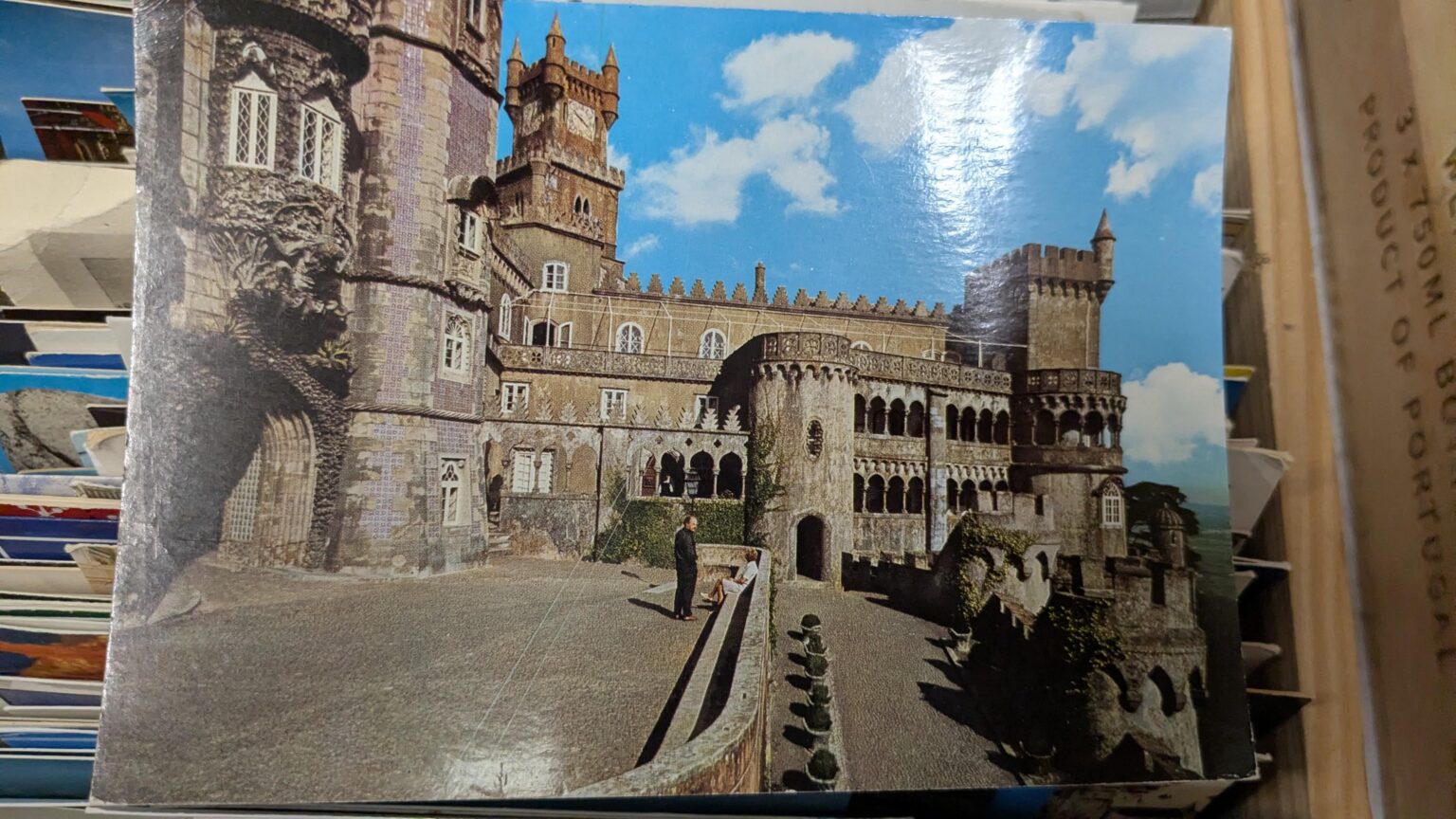 Postcard of the Pena Palace before it was painted, dated 09/30/1986