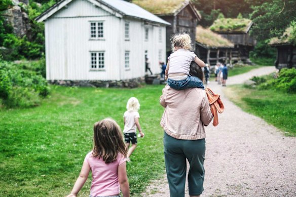 Houses, barns, stables and storehouses are spread across Kristiansand Museum.