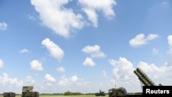 The FK-3 Chinese medium-range missile system during a military exercise outside of Belgrade in April 2022.