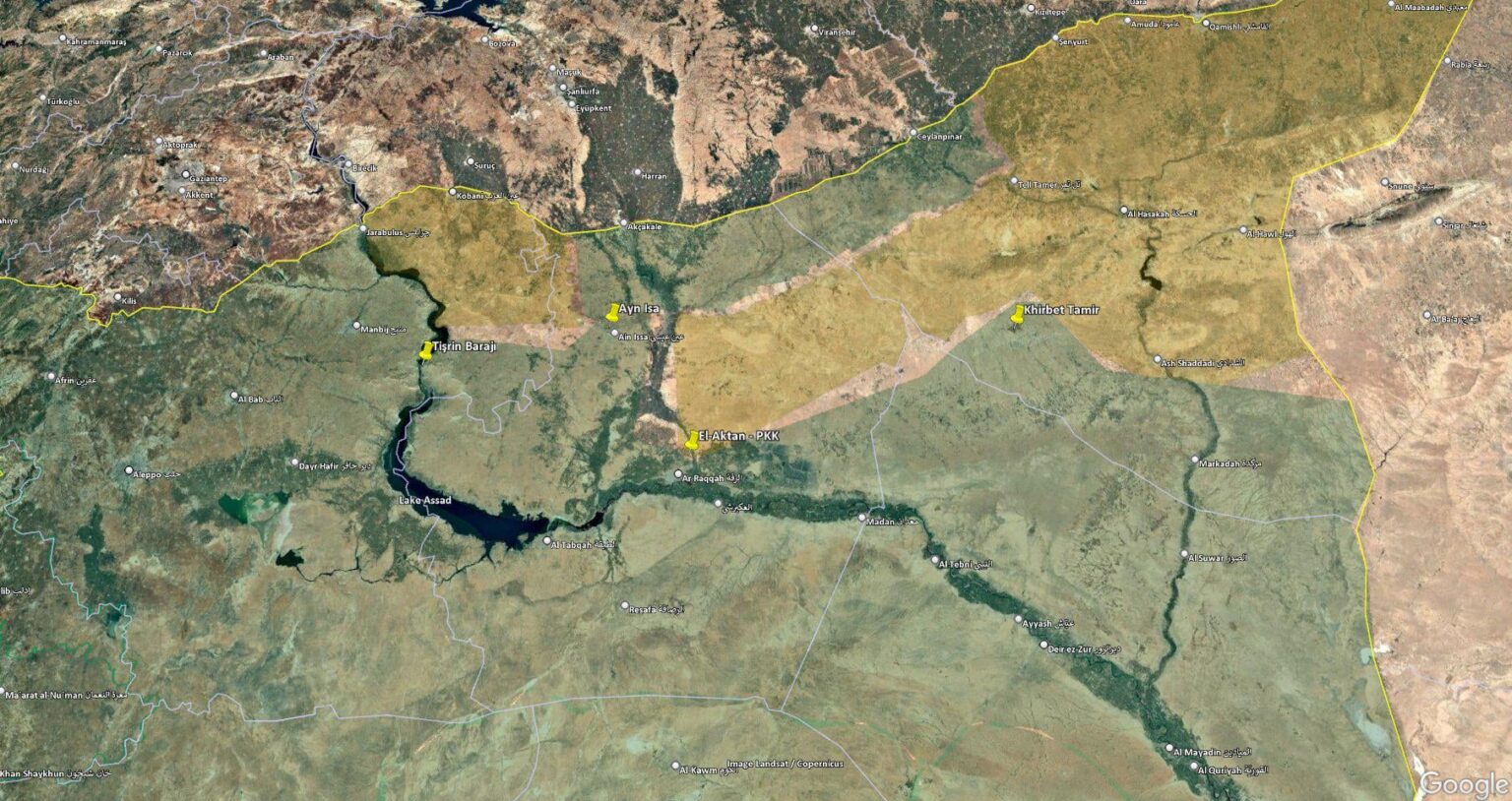 The Syrian army entered the Tishrin dam, between Ayn Isa and Raqqa/Any Isa, and Khirbet Tamir. PKK/YPG refuses to withdraw from Al-Aktan hospital just north of Raqqa and a conflict occurs.