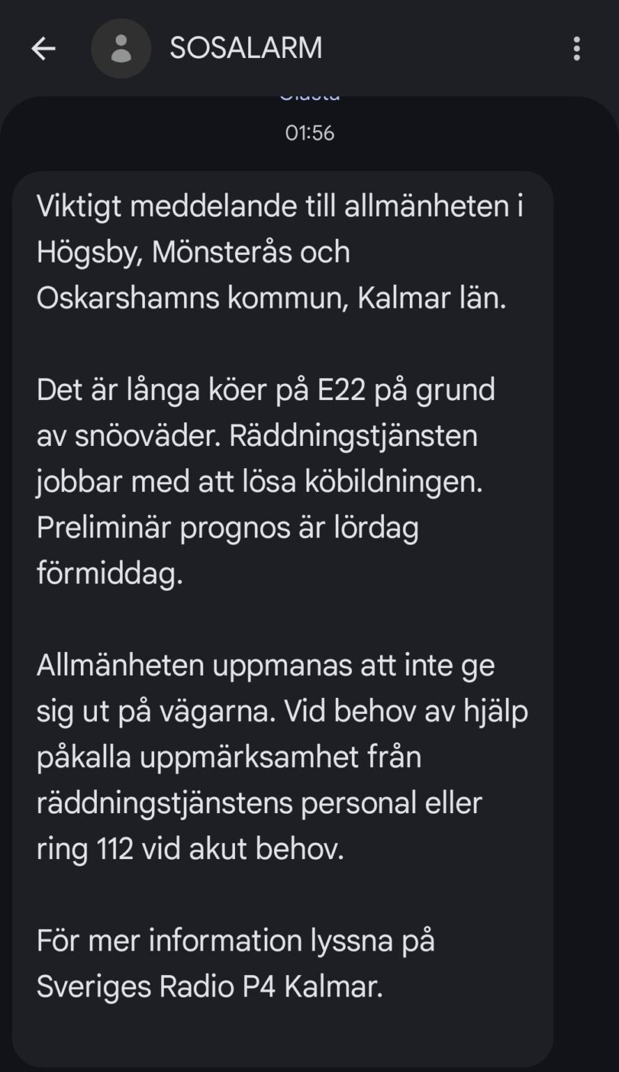 Total bloody snow chaos in eastern Småland (Kalmar County)