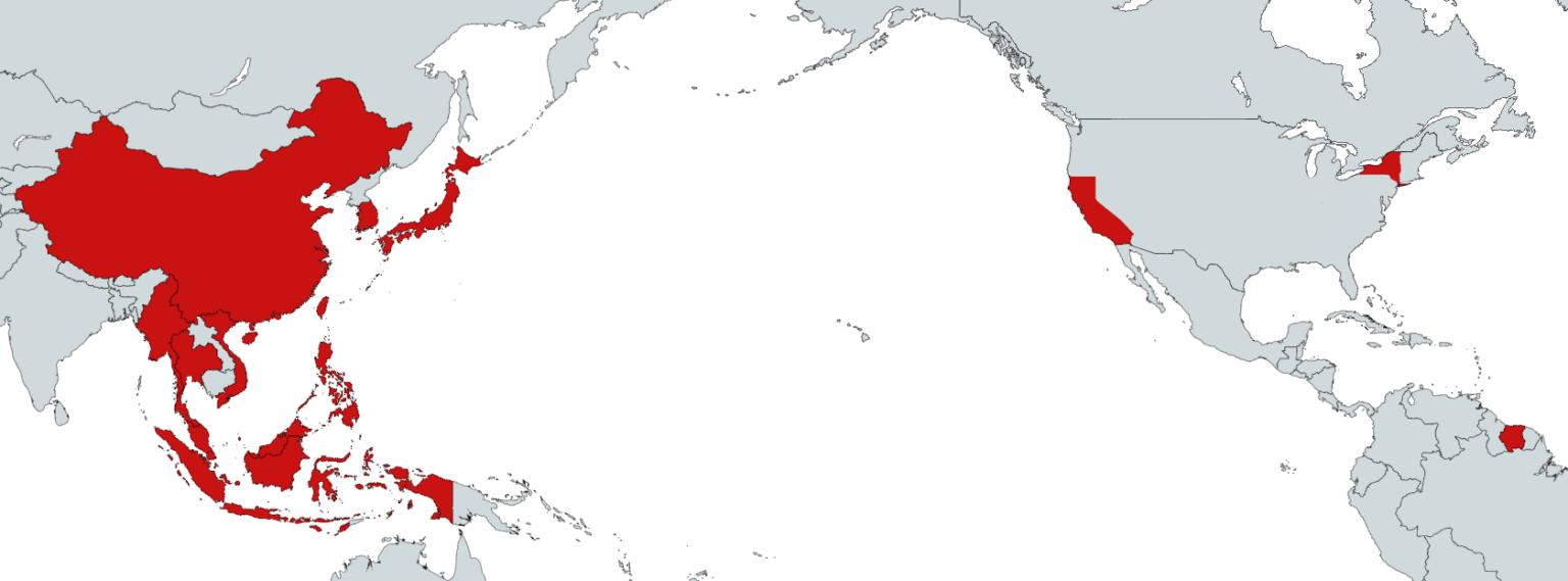 Map where Chinese New Year / Lunar New Year / Other name is a public holiday