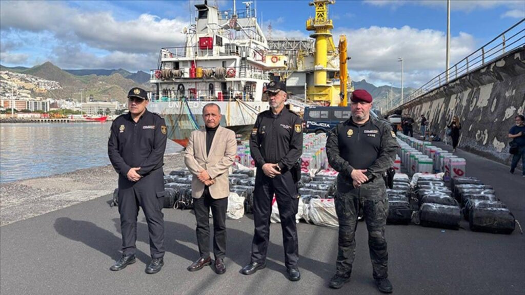 Spain seized approximately 10 tons of cocaine during an operation on a Cameroon-flagged commercial ship in the Atlantic Ocean. Türkiye-based Kamer Shipping & Trading Co. owns the ship containing the highest amount of drugs seized in Europe to date.