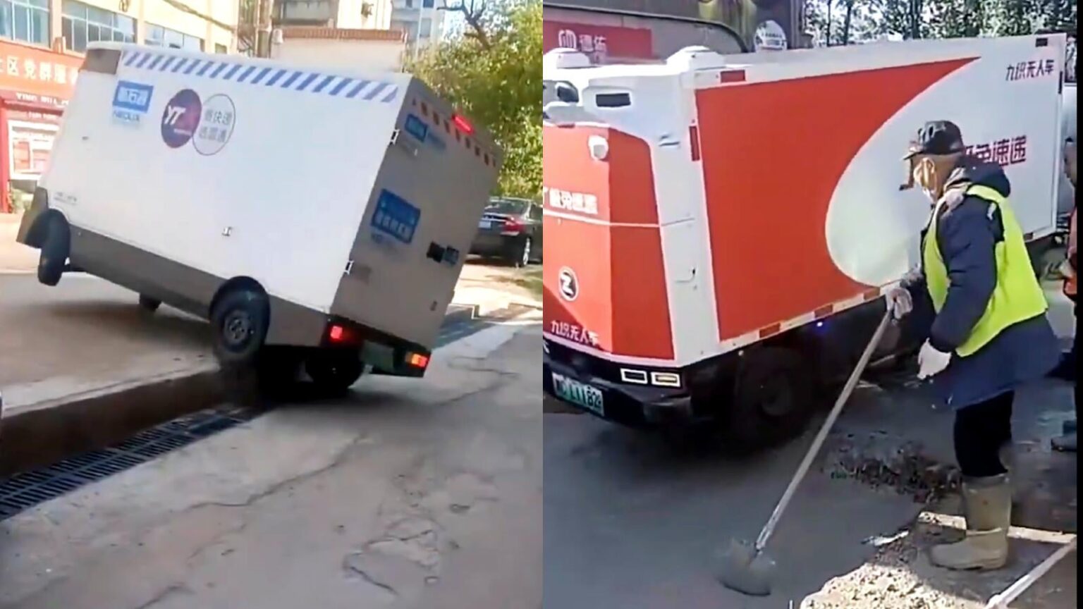 Driverless delivery vans in China go viral for causing chaos on roads: "Nothing stops them"