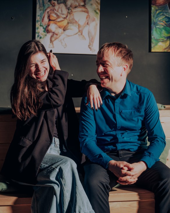 Roxana Durneac and Mihai Bulai, owners of Negru Zi cafe in Iasi, Romania