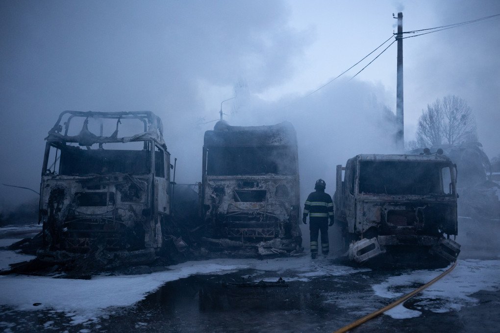 Ukrainian emmergency personnel works to extinguish a fire at the site of an air attack in Kyiv on January 24, 2026, amid the Russian invasion of Ukraine. (Photo by Oleksandr Magula / AFP via Getty Images) Ukrainian emmergency personnel works to extinguish a fire at the site of an air attack in Kyiv on January 24, 2026, amid the Russian invasion of Ukraine. (Photo by Oleksandr Magula / AFP via Getty Images)