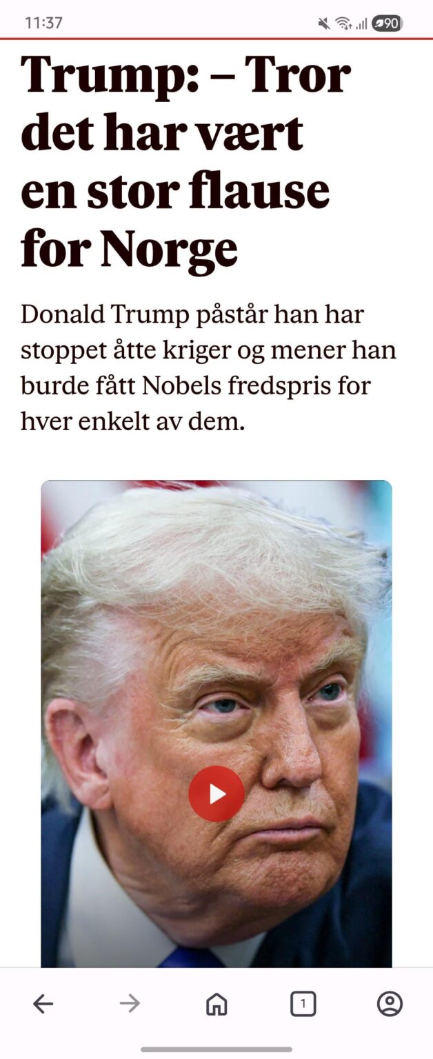 Trump out against Norway……again Trump out against Norway......again