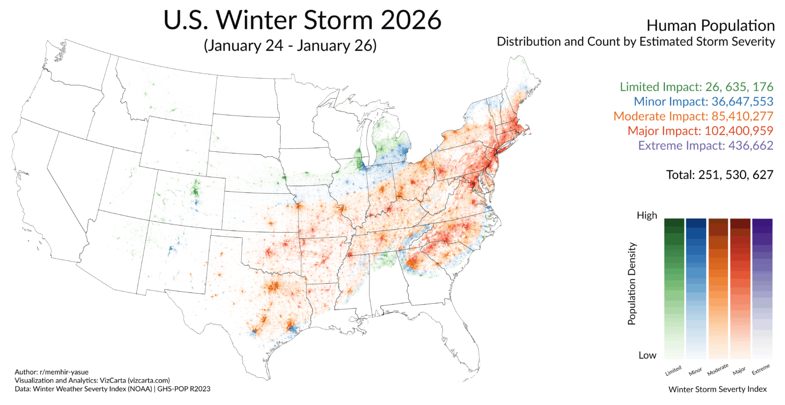 [OC] U.S. 2026 Winter Storm Human Population