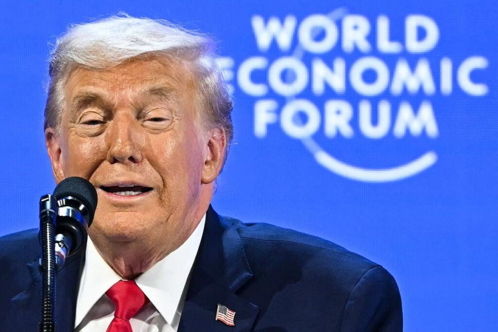 Trump confuses Iceland and Greenland multiple times during speech at WEF in Davos, Switzerland. "They're not there for us on Iceland, that I can tell you. On Iceland, they called me 'daddy'."