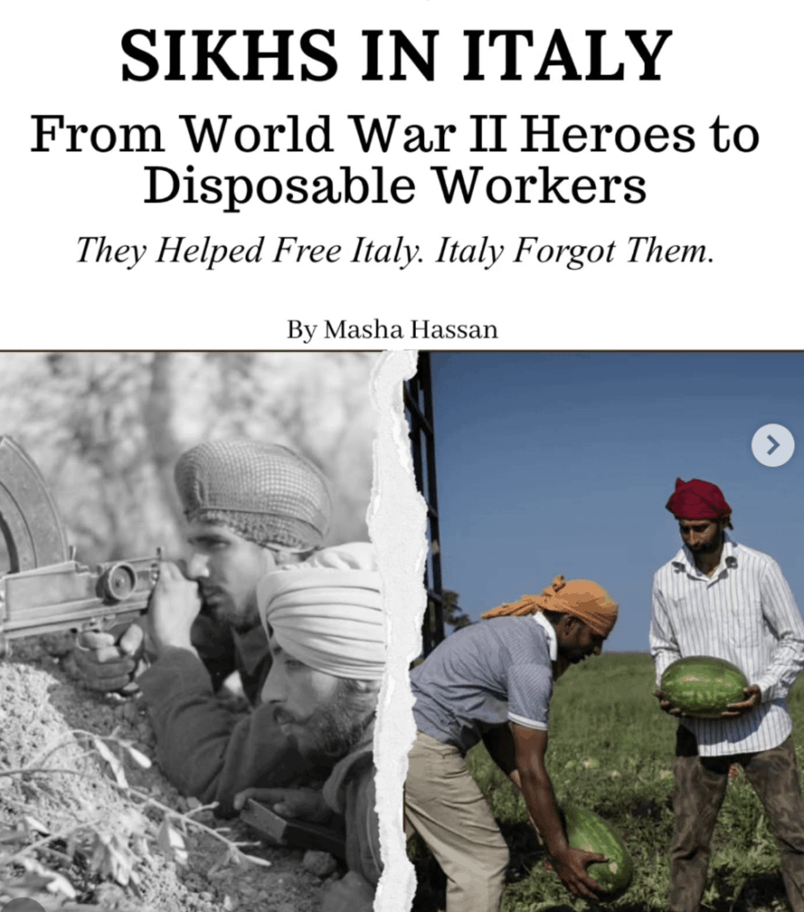 From the liberation of Italy to the harvest in the fields: the Sikhs sacrificed everything, but Italy forgot them
