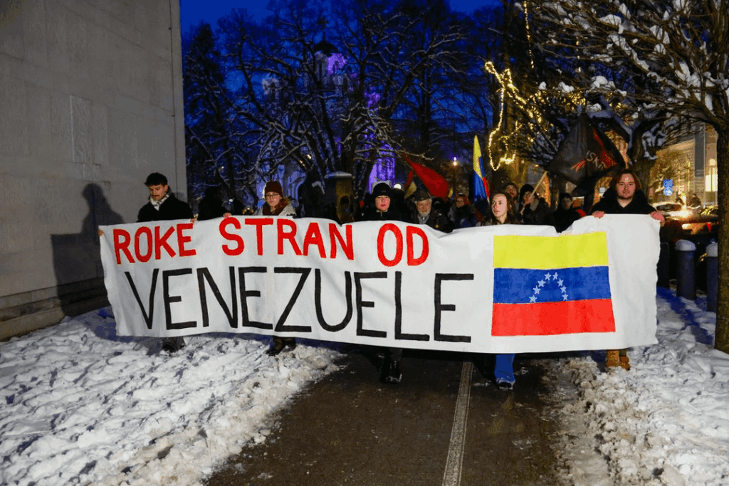 Today's rally in solidarity with Venezuela in Ljubljana