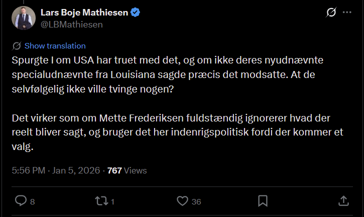 It sounds like Lars Boje wants Trump to take Greenland.