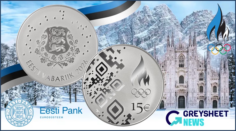 Estonia. Latest Silver Proof Coins Highlights Milano Cortina Olympic Winter Games enlarged image for Estonia. Latest Silver Proof Coins Highlights Milano Cortina Olympic Winter Games