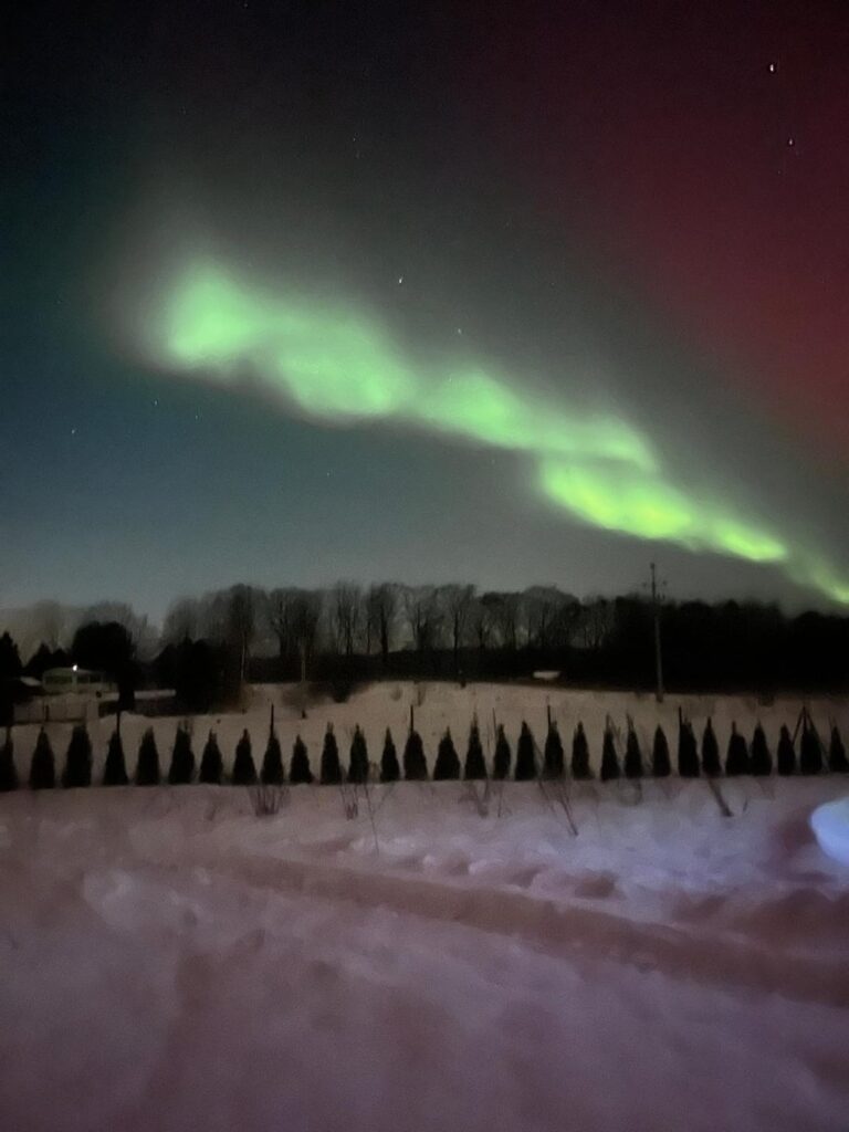 Northern lights in the Pomeranian Voivodeship