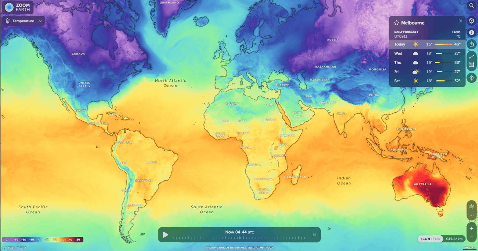 Australia is currently the hottest place on earth, with Melbourne being the hottest capital in the nation