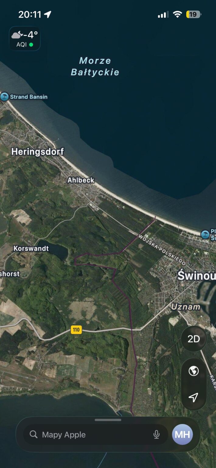 Border with Germany by Świnoujście