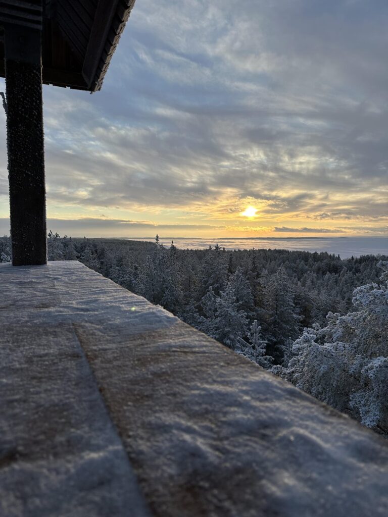 Great views at Runtelinharju observation tower (Oulu)