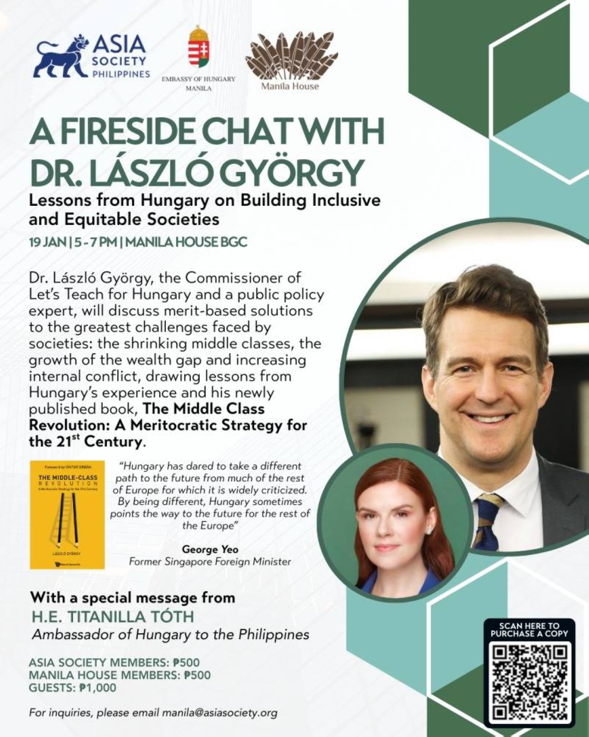 MIDDLE CLASS REVOLUTION ASPH and the Embassy of Hungary in the Philippines will host a fireside chat with László György to discuss the shrinking middle classes, the growth of the wealth gap and increasing internal conflict. PHOTO FROM ASPH