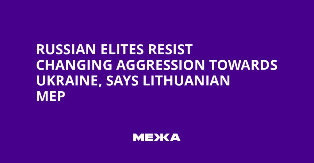Russian Elites Resist Changing Aggression Towards Ukraine, Says Lithuanian MEP | Ukraine news Russian Elites Resist Changing Aggression Towards Ukraine, Says Lithuanian MEP | Ukraine news