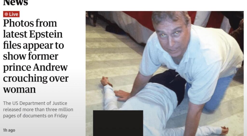 Former Prince Andrew at Epstein's house