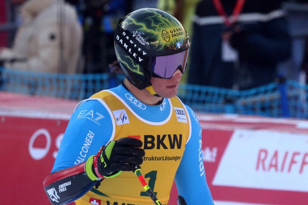 Italy's Giovanni Franzoni celebrates maiden Super-G win of career in Wengen