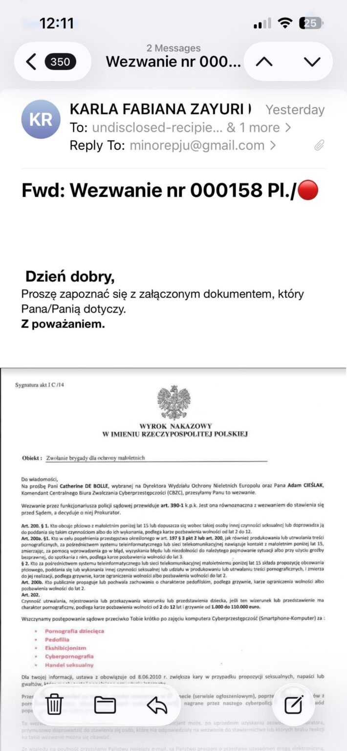 Phishing/attempt to extort money!