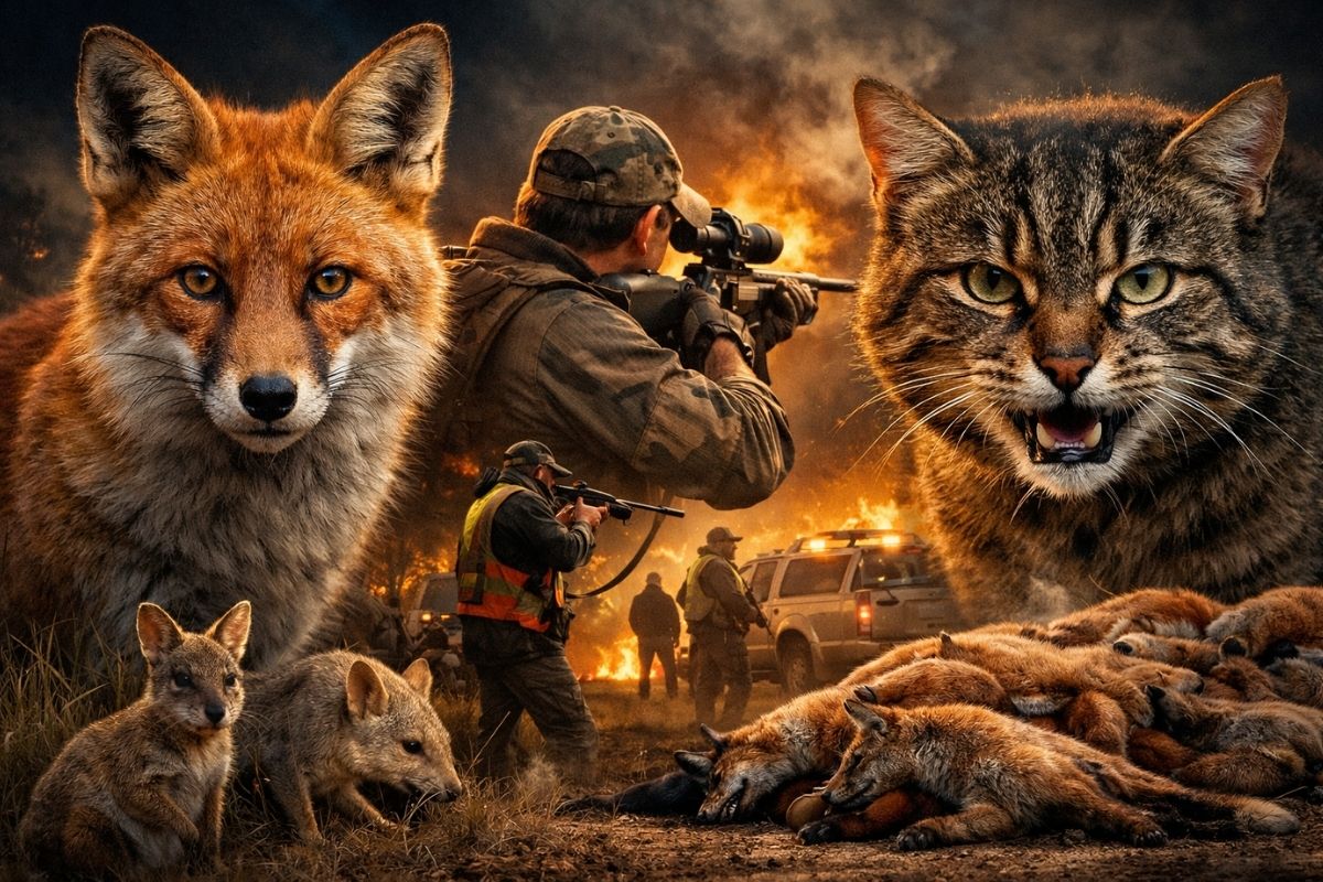 controle de raposas e raposas na Austrália: em Victoria, gatos selvagens avançam; dingo fence revela o dilema do manejo ecológico.