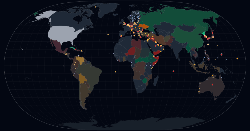 [OC] Animated history of US interventions and military bases worldwide, from 1900 to today