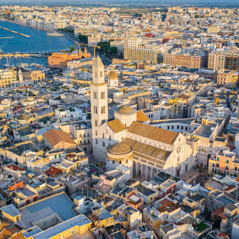 Aerial View Of Old Town Bari, The Capital Of Puglia, Italy, Southern Europe