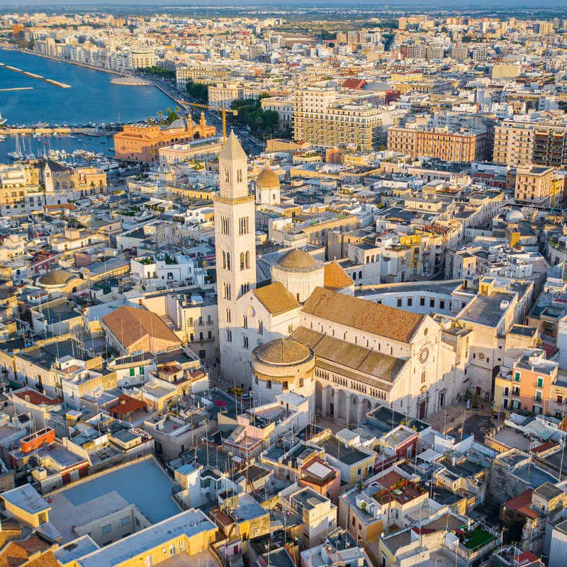 Aerial View Of Old Town Bari, The Capital Of Puglia, Italy, Southern Europe