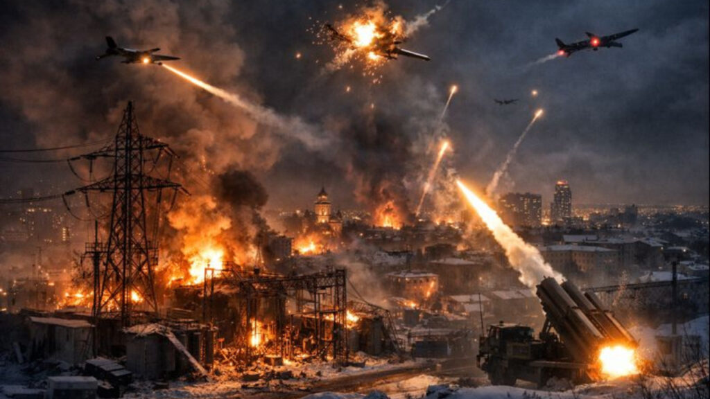 Russian drone strike exacerbates blackouts in Ukraine and occurs as US-Ukraine peace talks progress.