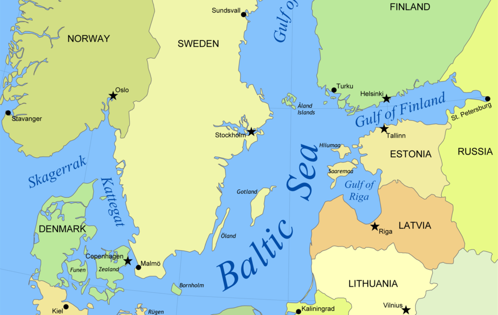 Baltic Sea map.