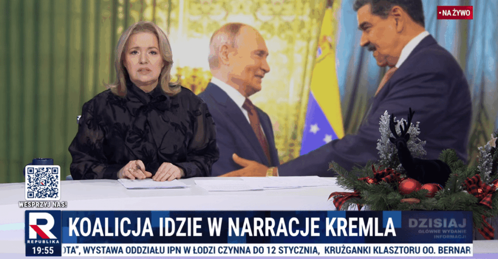 TV Republika on its knees before Trump. Tusk thrown into hell because he does not pray (Oko.press describes the ecstatic and servile reaction of the right-wing media and PiS politicians to the US attack on Venezuela)