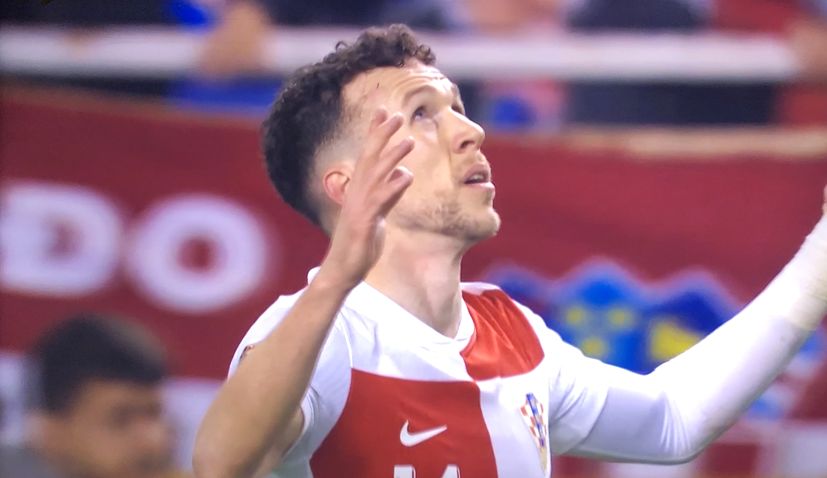 Ivan Perišić scores against France